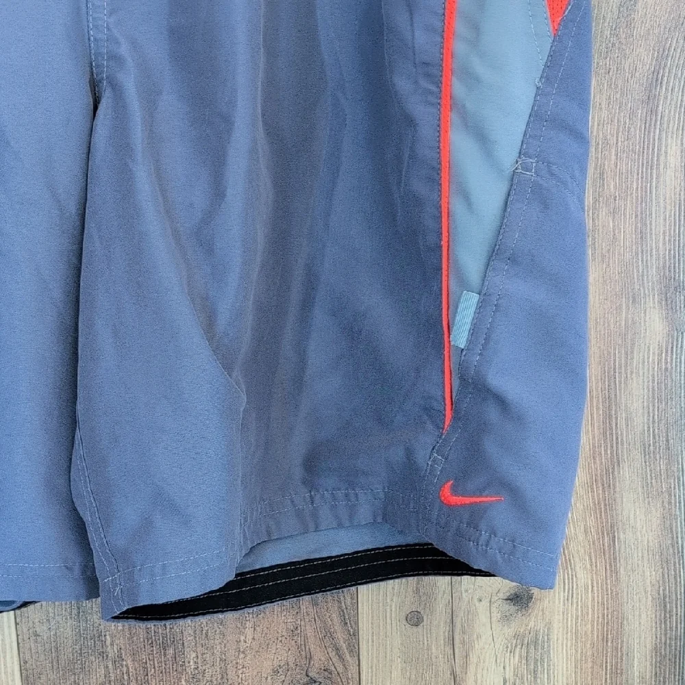 Nike Gray/Orange/Black with Lining Swim Trunks L